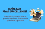 1 Ekim 2024'ten itibaren fiyatlarımızda güncelleme yapılacaktır